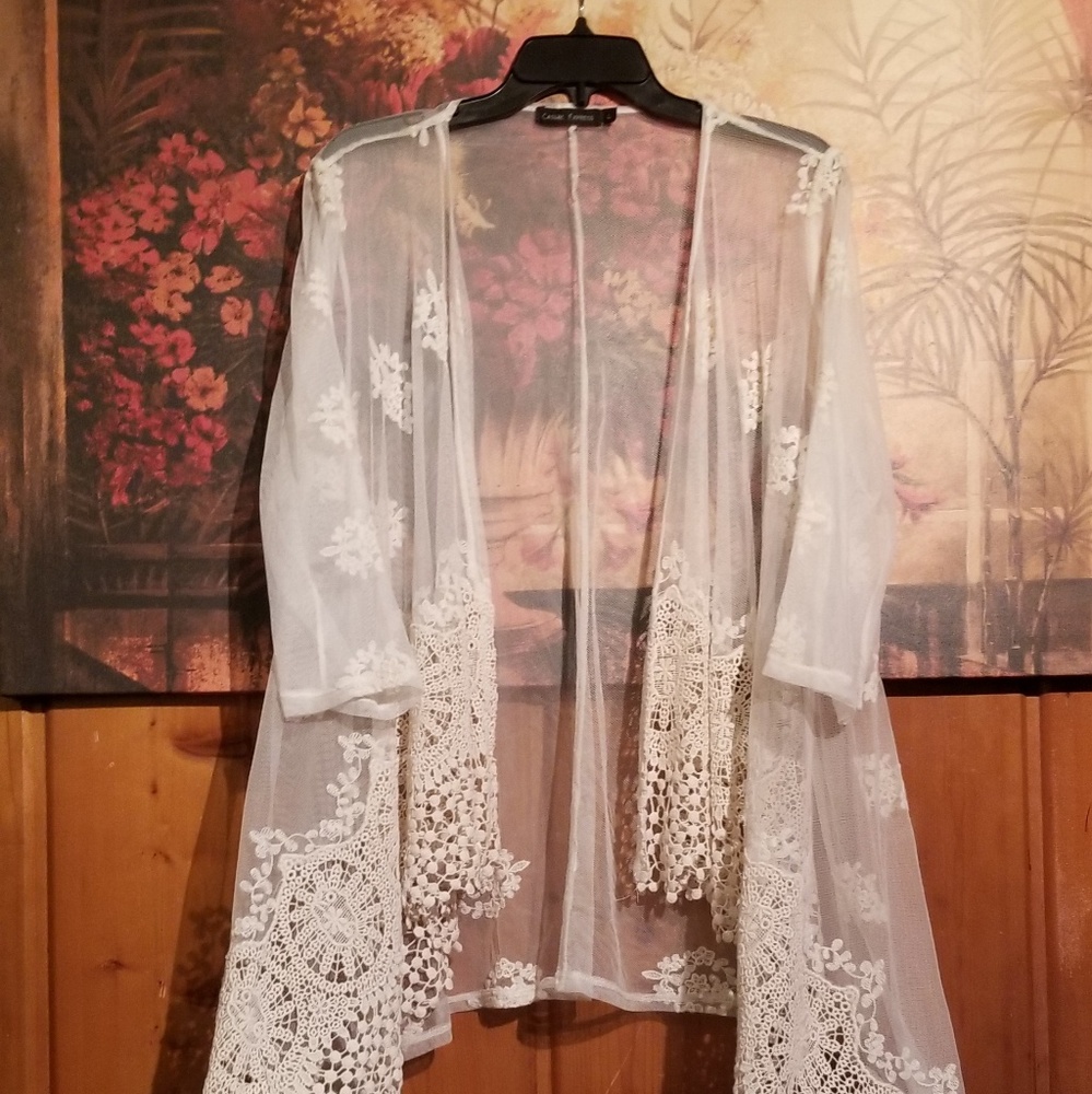 Embroidered, sheer over lay